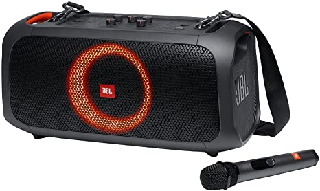 JBL PartyBox On-The-Go Portable Bluetooth Party Speaker with Built-in Lights and Wireless Mic - Black (JBLPARTYBOXGOBAM)