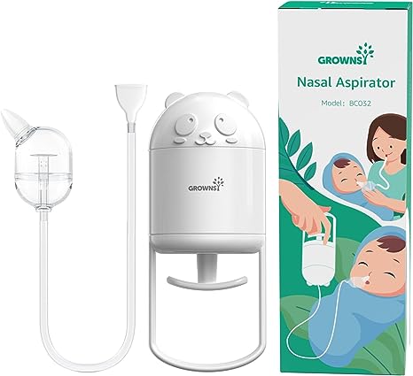 GROWNSY Nasal Aspirator for Baby, Hand Pump ＆ Oral Suction 2 in 1 Baby Nasal Aspirator and Baby Nose Sucker, with 30 Hygiene Filters and a Convenient Storage Travel Case