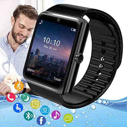 Pradory Smart Watch,Android Smartwatch Touch Screen Bluetooth Smart Watch for Android Phones Wrist Phone Watch with SIM Card Slot & Camera,Waterproof Sports Fitness Tracker Watch for Men Women Kids