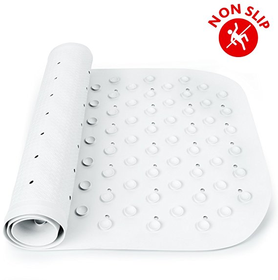 Tatkraft Finest Anti-Slip Bath Mat With Suction Cup Anti-slip Antibacterial & Mildew Resistant 30*13.6''