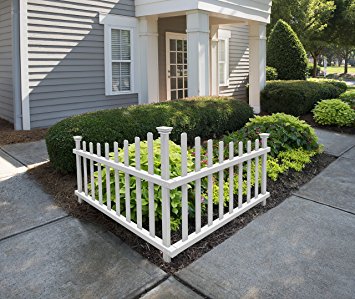 Zippity Outdoor Products ZP19007 No-Dig Vinyl Corner Picket Unassembled Accent Fence, 42" x 30", White
