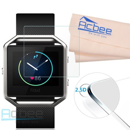 ACBEE 25D Round Edge Tempered Glass 05MM Thickness screen Protector Film for Fitbit Blaze9H HardnessHigh DefinitionLifetime Replacement Warranty