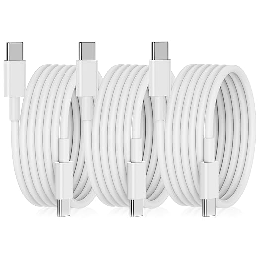 3pack USB C to USB C Cable, 60w (3A) 6FT Fast Long Charger Cord for iPhone 15/15 Pro/15 Plus/15 Pro Max,iPad Pro12.9/11, iPad Mini 6, iPad Air 4/5,Samsung S23/22