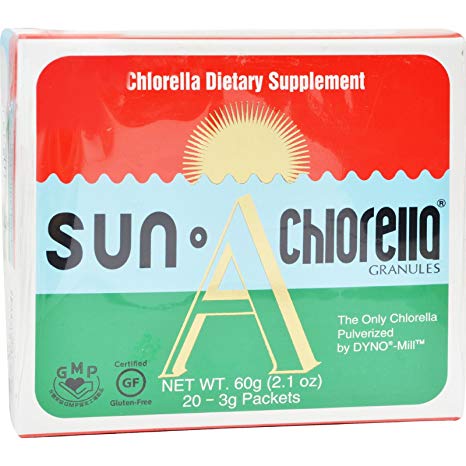 Sun Chlorella- Chlorella Granules- Superfood Health Supplement Packets (20 Count- 3 Grams Each)