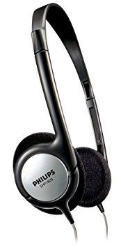 Philips SHP1800 Headphones 20 ft Corded Volume Control Bass