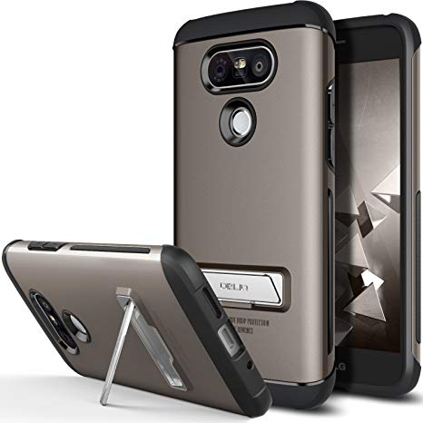 LG G5 Case, OBLIQ [Skyline Advance][Gun Metal] with Metal Kickstand Thin Dual Layered Metallic Heavy Duty Hard Protection Hybrid Case for LG G5 (2016)