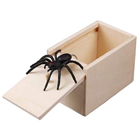 Softmusic Smooth Surface Toys Magic Scary Spider Prank Wooden Scary Box Joke Gag Trick Play Kids Adult Toy