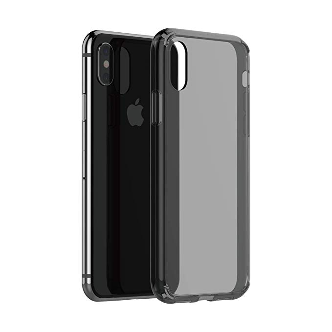 Just Mobile PC-558CB iPhone Xs/X Clear Slim Bumper Case Tenc Air Shock-Proof Cushion Corners Hard/Soft Composite No Yellowing, Crystal Black
