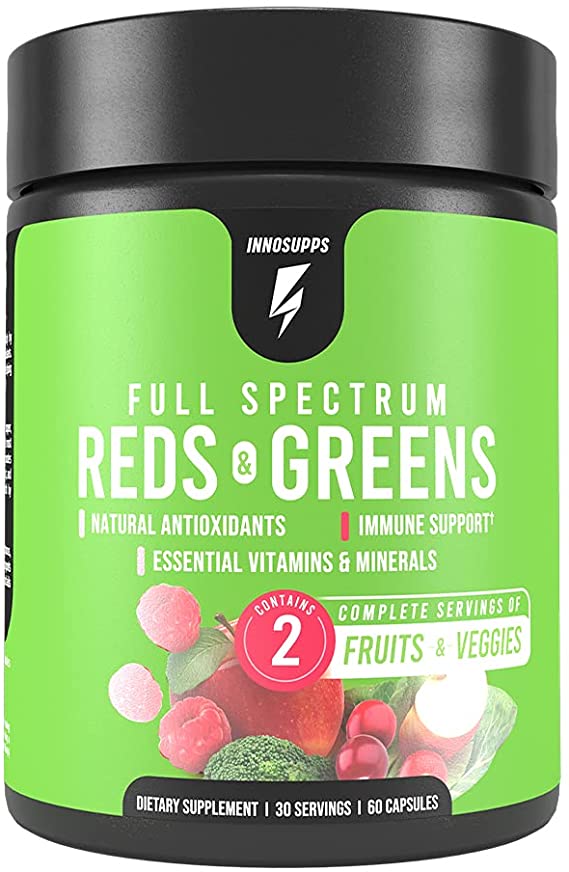 Full Spectrum Reds & Greens | PhytoServ, 2 Servings of Fruits   Veggies Per Serving, Spirulina, Chlorella, Antioxidants,