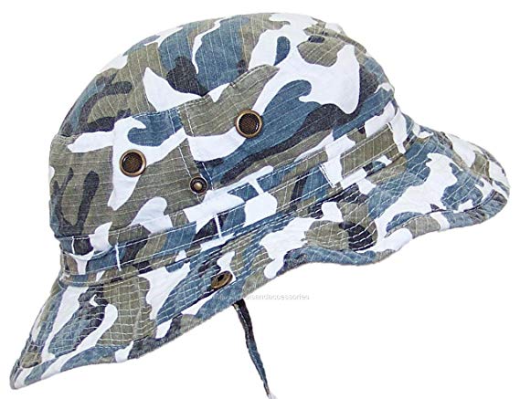 MG Camo Ripstop Floppy/Bucket Summer Hat W/Snap up Sides