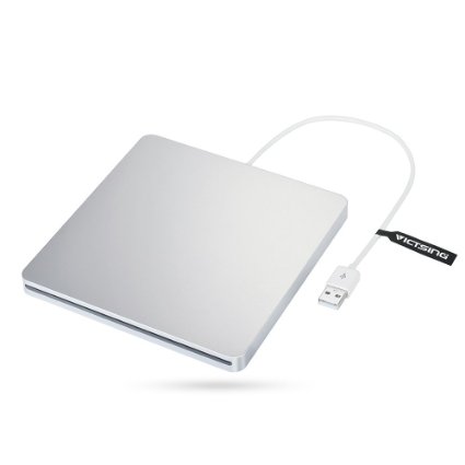 VicTsing External Slot-in USB CD RW Drive Burner Superdrive DVD-R Player (CD Writer But Not DVD Writer) for Apple MacBook Pro Air iMAC Windows 10 8.1 and other Laptop Tablet