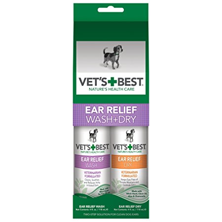 Vet's Best 2-Pack Ear Relief Wash and Dry