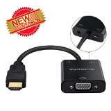 VicTsing Gold-Plated 1080P HDMI to VGA Adapter Video Converter with Micro USB and 35mm Audio