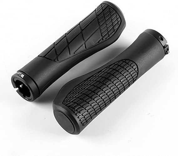 West Biking Bike Handlebar Grips, Bicycle Ergonomic Handle Bar End Grips, Shock Resistance Rubber, Gecko Bionic Palm Print, Anti-Slip, Suitable for 22.2mm MTB/BMX/Handlebar, For MTB Mountain Bike Grip