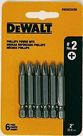 DEWALT DW2022CR6 #2 Phillips 2-inch Power Bits- 6pk Card