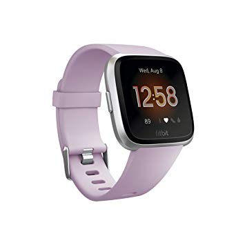 Fitbit Fitbit Versa Lite Smartwatch, Lilac/silver Aluminum, One Size (s & L Bands Included)