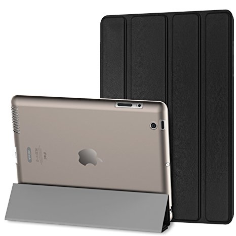 JETech iPad 2 / 3 / 4 Case Slim-Fit Smart Case Cover for Apple iPad 2/3/4 w/Auto Sleep/Wake (Black) - 0219A