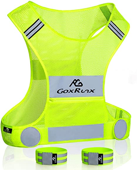 Reflective Vest Running Gear,Lightweight Reflective Safety Vests with Arm Bands