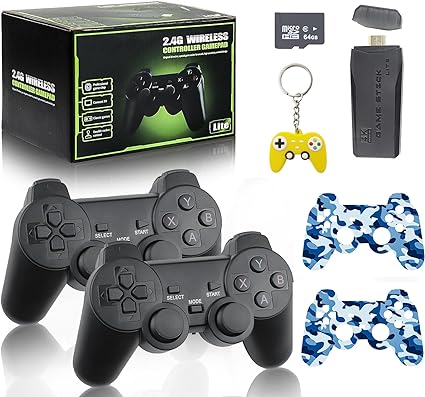 Retro Game Stick - Revisit Classic Games with Built-in 9 Emulators, 20,000  Games, 4K HDMI Output, and 2.4GHz Wireless Controller for TV Plug and Play, Black (GAME-64-Black)