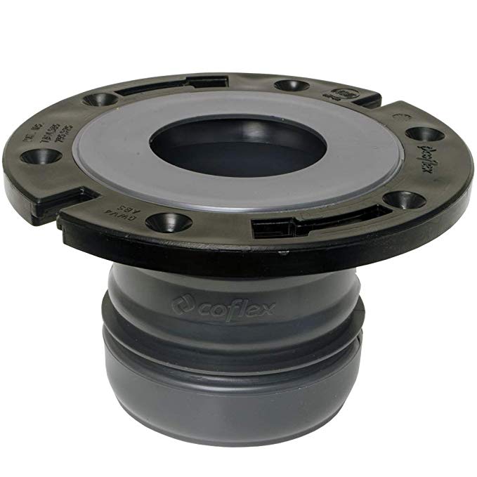 Flexon Toilet Flange for 4" PVC, ABS, Cast Iron or Lead Pipes-Includes Spacer System to Correct Flange Elevation from 3/8"-1 1/8"