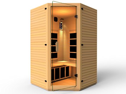 JNH Lifestyles 2-3 Person Corner Far Infrared Sauna, Latest Carbon Fiber Heaters
