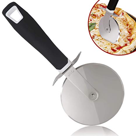 Zulay Pizza Cutter Wheel - Super Sharp Stainless Steel Pizza Wheel - Premium Pizza Slicer - Large Wheel Handles Large or Small Pizza with Ease