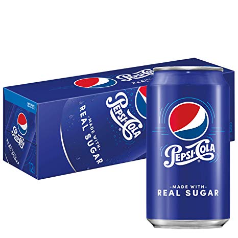 Pepsi Made With Real Sugar, 12 Ounce (12 Cans)