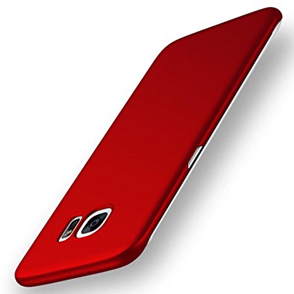 Arkour Case for Samsung Galaxy S7 edge Smoothly Shield Protective Hard Lightweight Cover Perfect Slim Fit for Galaxy S7 edge (Smooth Red)
