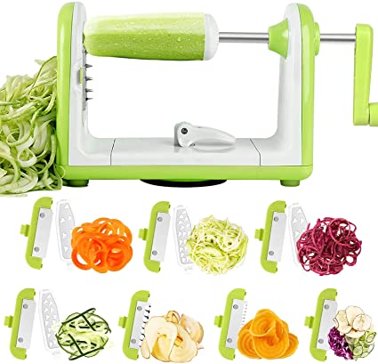 Spiralizer Sedhoom Spiralizer for Vegetables Vegetable Spiralizer 7-Blade Food Spiralizer Spiral Slicer Zucchini Noodle Veggie Pasta Spaghetti Maker for Low Carb/Paleo/Gluten-Free Meals