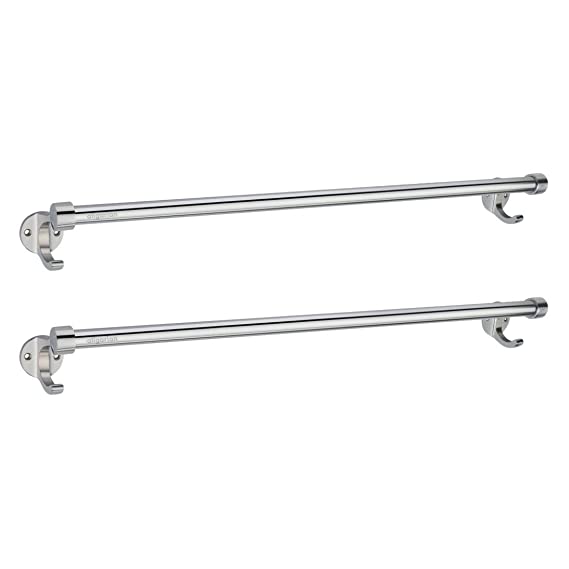 aligarian Steel 24inch Wall Mounted Towel Rod -Open Base (Pack of 2)