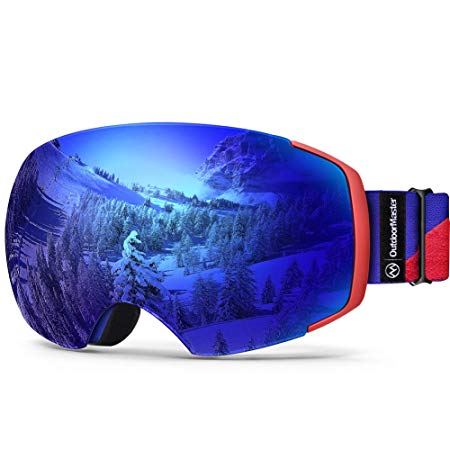 OutdoorMaster Ski Goggles PRO - Frameless, Interchangeable Lens 100% UV400 Protection Snow Goggles for Men & Women