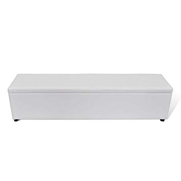 Tidyard Storage Bench Stain-Resistant Large Size White for Entryway Living Room Overall Size: 70" x 17.3" x 17.3" (L x W x H)