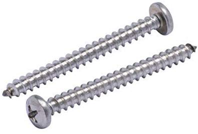 #10 X 2" Stainless Pan Head Phillips Wood Screw, (25pc), 18-8 (304) Stainless Steel Screws by Bolt Dropper