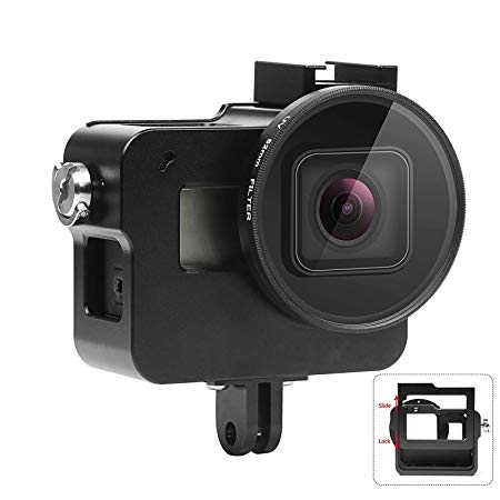 SHOOT Aluminium Alloy Skeleton Protective Housing Metal Case with Back Cover and 52mm UV Filter for GoPro Hero 6 Action Camera