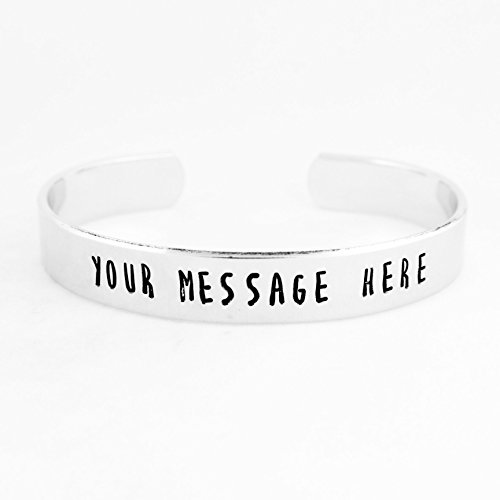Custom Message 3/8" Bracelet - Personalized Jewlery - Adjustable Aluminum Bracelet