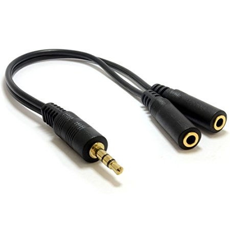 kenable 3.5mm Stereo Jack Splitter Adapter Cable Lead Gold 20cm