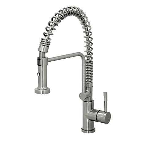 Geyser GF51-S Geyser Stainless Steel Commercial-Style Coiled Spring Kitchen Pull-Out Faucet by Geyser