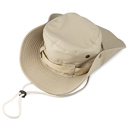 Wide Brim Sun Hat | Maximum Protection from UVA | Lightweight Cotton Blend | Perfect for Fishing Gardening Hiking Camping and All Outdoor Activity | Booney Hat is Packable in Stylish Nylon Bag