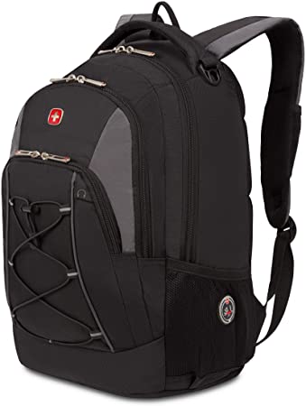 SwissGear Travel Gear Bungee Backpack (Black/Grey) - Dimensions 17.5 x 11.5 x 7.5 inches