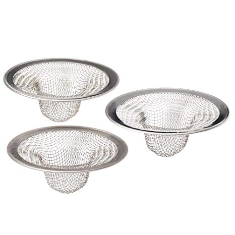 Chilic Drain Hair Catcher for Kitchen, Bathroom Hair Catcher 3 inch, Mesh Sink Strainer, Drain Protector for Prevent Clog (Pack of 3)