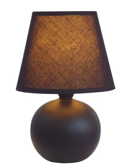 Simple Designs LT2008-BLK Mini Ceramic Globe Table Lamp, Black
