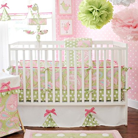 My Baby Sam 4 Piece Pixie Baby Crib Bedding Set, Pink