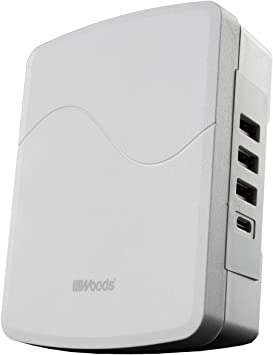 Woods 41260 Surge Protector with 3 USB 1 Type C Outlets, 1060J of Protection, White