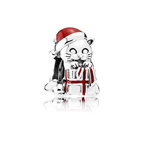 Pandora Charm Bead 792007EN39 Women Silver Christmas Kitten