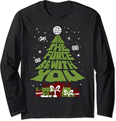 Star Wars Force Be With You Christmas Tree Long Sleeve Tee