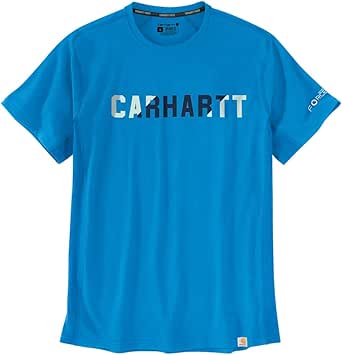 Carhartt Men's Force Relaxed Fit Midweight Short-Sleeve Block Logo Graphic T-Shirt