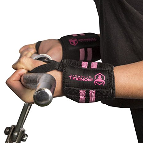 Women Wrist Wraps With Thumb Loops - 12" Professional Grade - Wrist Support Brace and Compression for Cross Training, Weight Lifting, Powerlifting, Strength Training