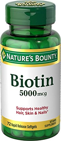 Nature's Bounty Biotin 5000 mcg, 72 Softgels