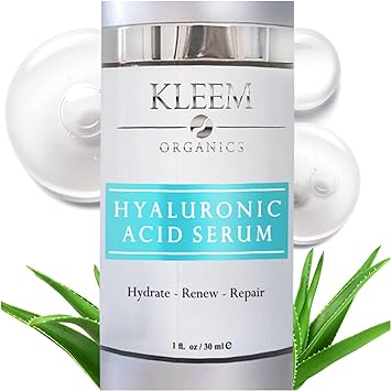 Pure Hyaluronic Acid Serum for Face with Vitamin C, Vitamin E & Green Tea, Plant-Powered Anti-Aging Hydrating Serum, Best Face Serum for Firming, Repairing, Moisturizing, Plumping Fine Lines, 1 fl oz