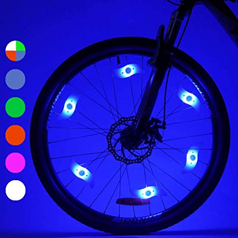 LEBOLIKE Bike Spoke Lights Cycling Bike Wheel Lights for Bicycle Decoration 6 Pack - Batteries Included